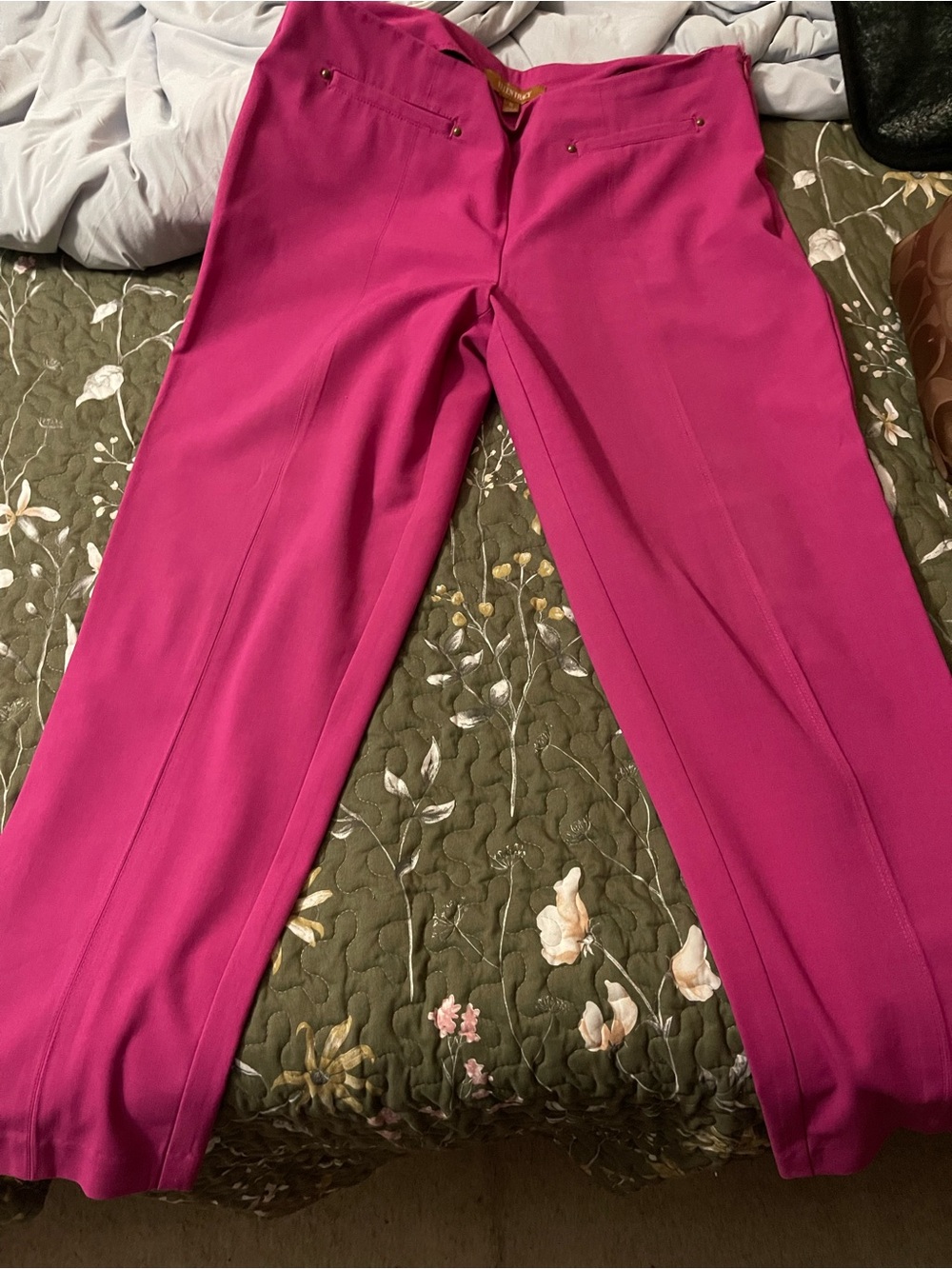 Ellen Tracy Pink Straight Leg ankle Trousers
